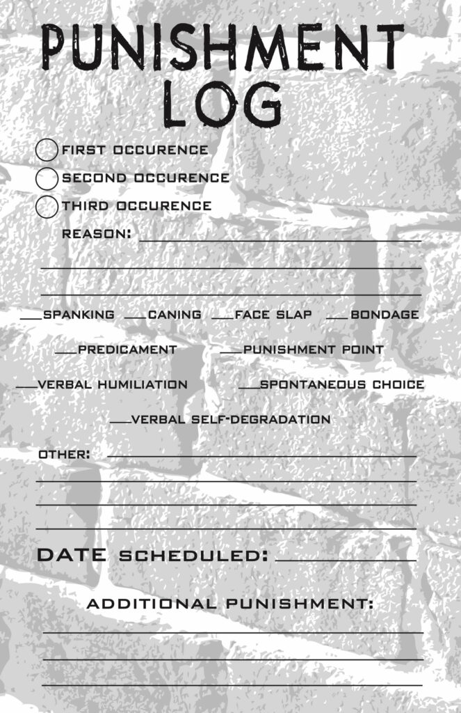 A Punishment Log form.